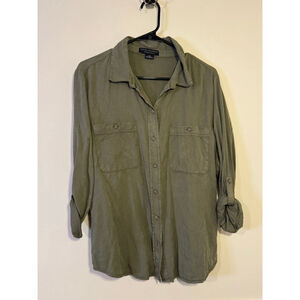 Social Standard by Sanctuary Olive Green Utility Button Down Shirt Women’s Small